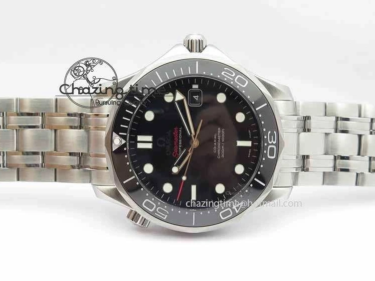 0227 Seamaster 300M SS MK 1:1 Best Edition Black Dial Ceramic Bezel On SS Bracelet A TopPick 8177